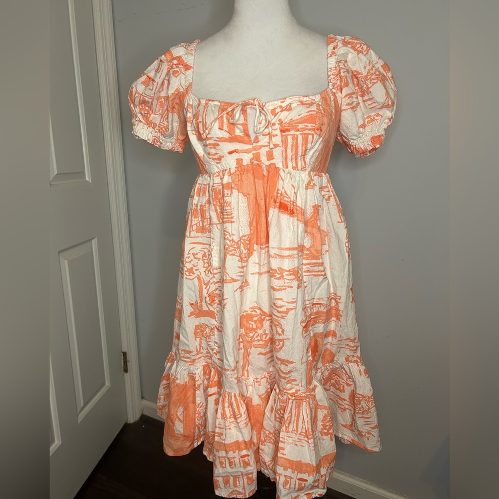 Urban Outfitters Babydoll Print Dress with Tie Back - Picture 1 of 4